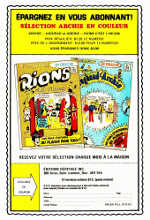 Verso de Le jeune Archie (Éditions Héritage) -41- Tome 41