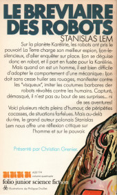 Verso de (AUT) Druillet -1981- Le bréviaire des robots