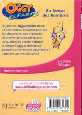 Verso de Oggy et les cafards (Bibliothèque Rose) -2- Au temps des Romains