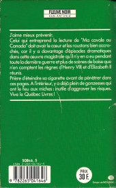 Verso de (AUT) Wolinski -1989/07- Ma cavale au Canada (San-Antonio N°140)
