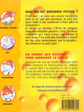 Verso de Geronimo Stilton -Roman03- Un sorbet aux mouches pour monsieur le Comte