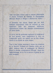 Verso de (AUT) Hergé -1993/01- Teilhard Béjart Hergé - Trois hommes pour une vie