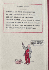 Verso de Les aventures de Lanceval -2a1991- Zinzin maître du monde