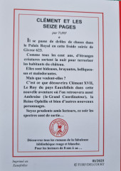 Verso de La nef des fous -HS06- Clément et les seize pages