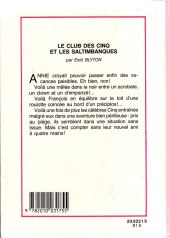 Verso de Le club des Cinq (Bibliothèque Rose) -5- Le club des 5 et les saltimbanques