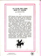 Verso de Le club des Cinq (Bibliothèque Rose) -6- Le club des cinq joue et gagne
