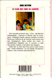 Verso de Le club des Cinq (Bibliothèque Rose) -7- Le club des cinq va camper