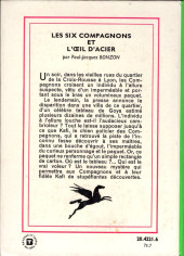 Verso de Six compagnons (les) romans -23- Les Six Compagnons et l'Œil d'acier