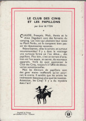 Verso de Le club des Cinq (Bibliothèque Rose) -16- Le club des cinq et les papillons