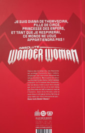 Verso de Absolute Wonder Woman -1TL- La Dernière Amazone