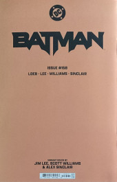 Verso de Batman Vol.3 (2016) -158VC- Hush - Chapter One The Pawn