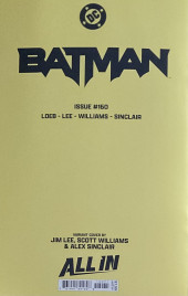 Verso de Batman Vol.3 (2016) -160VC- Hush 2- Chapter Three The Knight