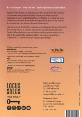 Verso de (Catalogues) Éditeurs, agences, festivals, fabricants de para-BD... -2025- Locus Solus - Catalogue 2025