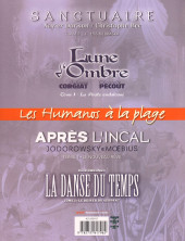Verso de Les humanos à la plage -2- Sanctuaire, Lune d'ombre, Après l'incal, La danse du temps