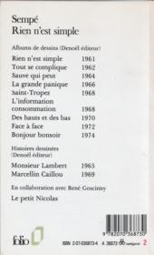 Verso de (AUT) Sempé -1962poch3- Rien n'est simple