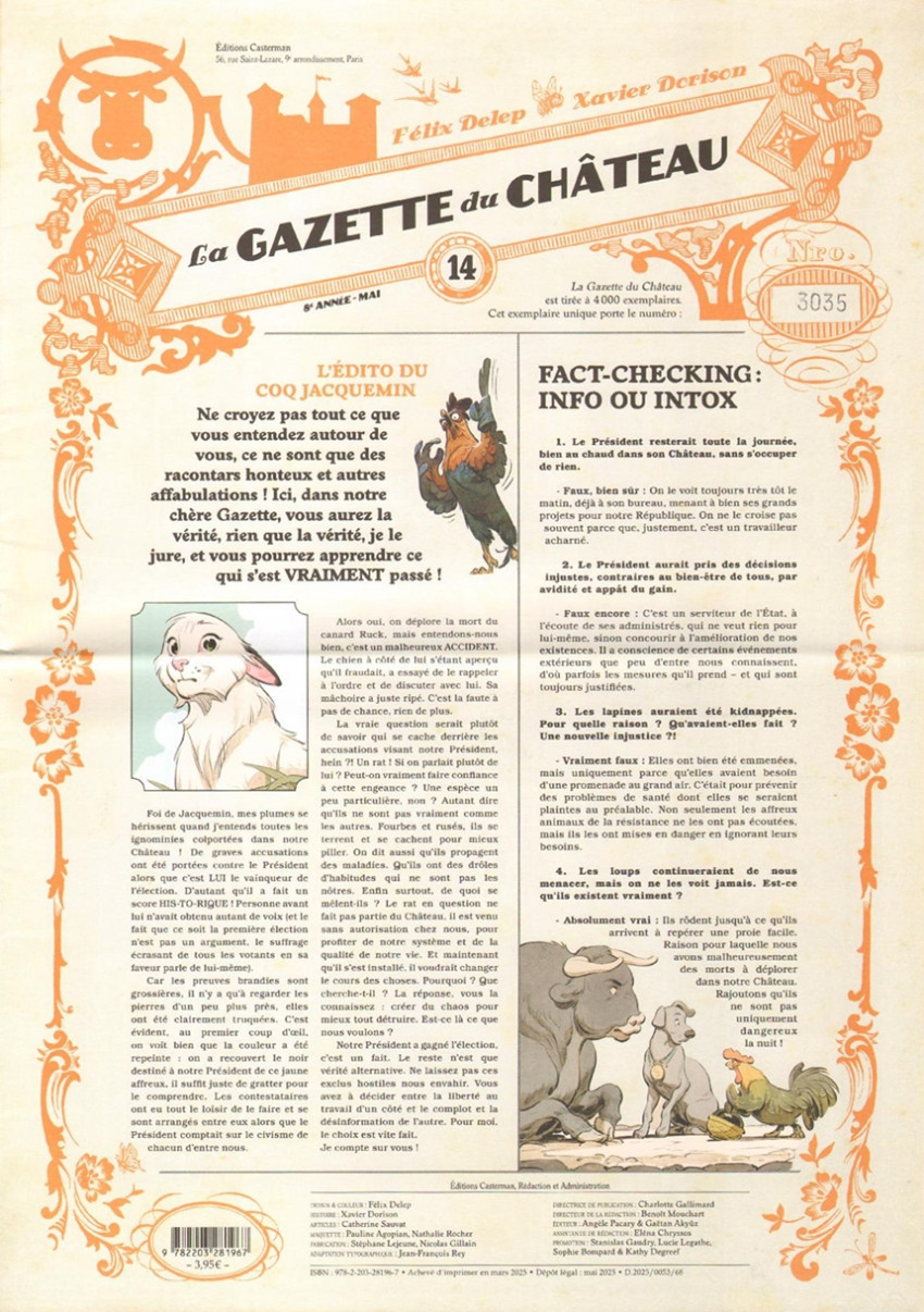 Couverture de Le château des Animaux -14- La Gazette du Château n°14